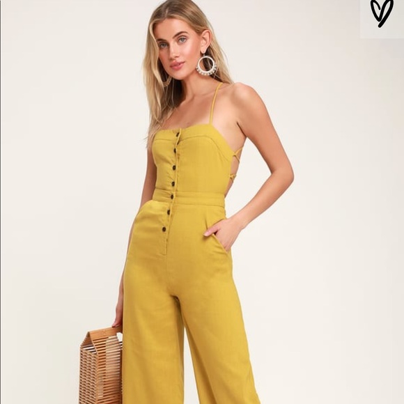 Lulus Pants - Lulus lace back wide leg jumpsuit